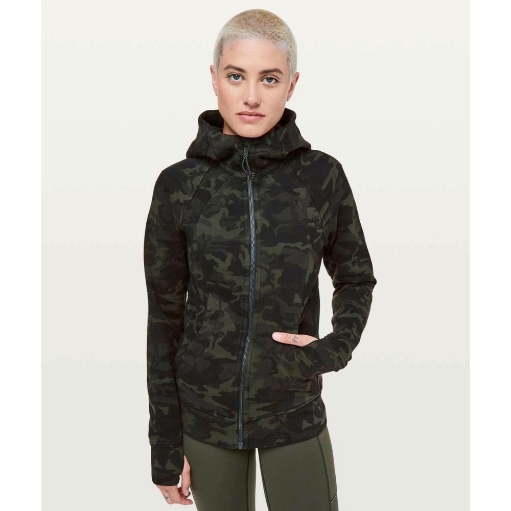 Lululemon Scuba Hoodie Full Zip Heritage 365 Camo Deep Coal Multi Size 4